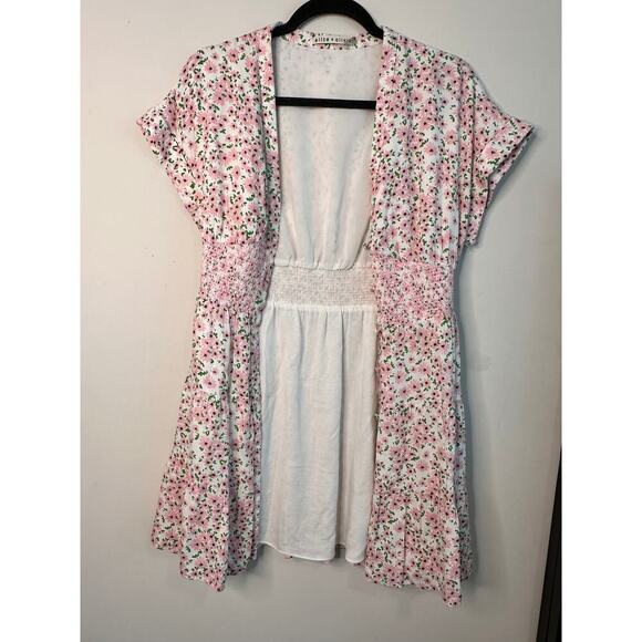 Alice Olivia Keela Floral Print Smocked Button-Front Dress Sz4 - Picture 7 of 7